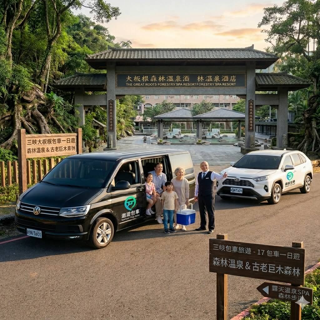 三峽大板根包車一日遊-黑色福斯T6與RAV4五人座-遨遊包車專業接送