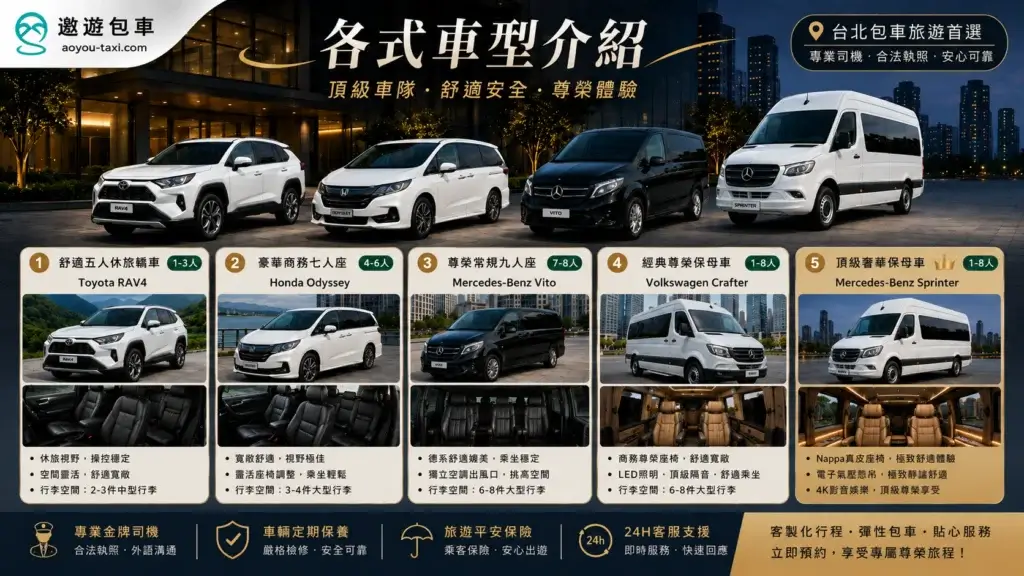 包車旅遊-車款介紹