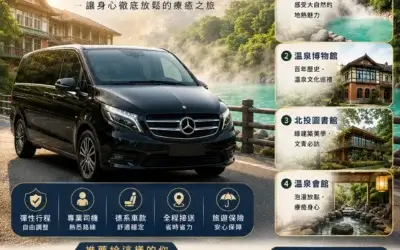 【台北包車旅遊】百年湯泉與日式文青散策:北投溫泉療癒一日遊,頂級保母車尊榮接送
