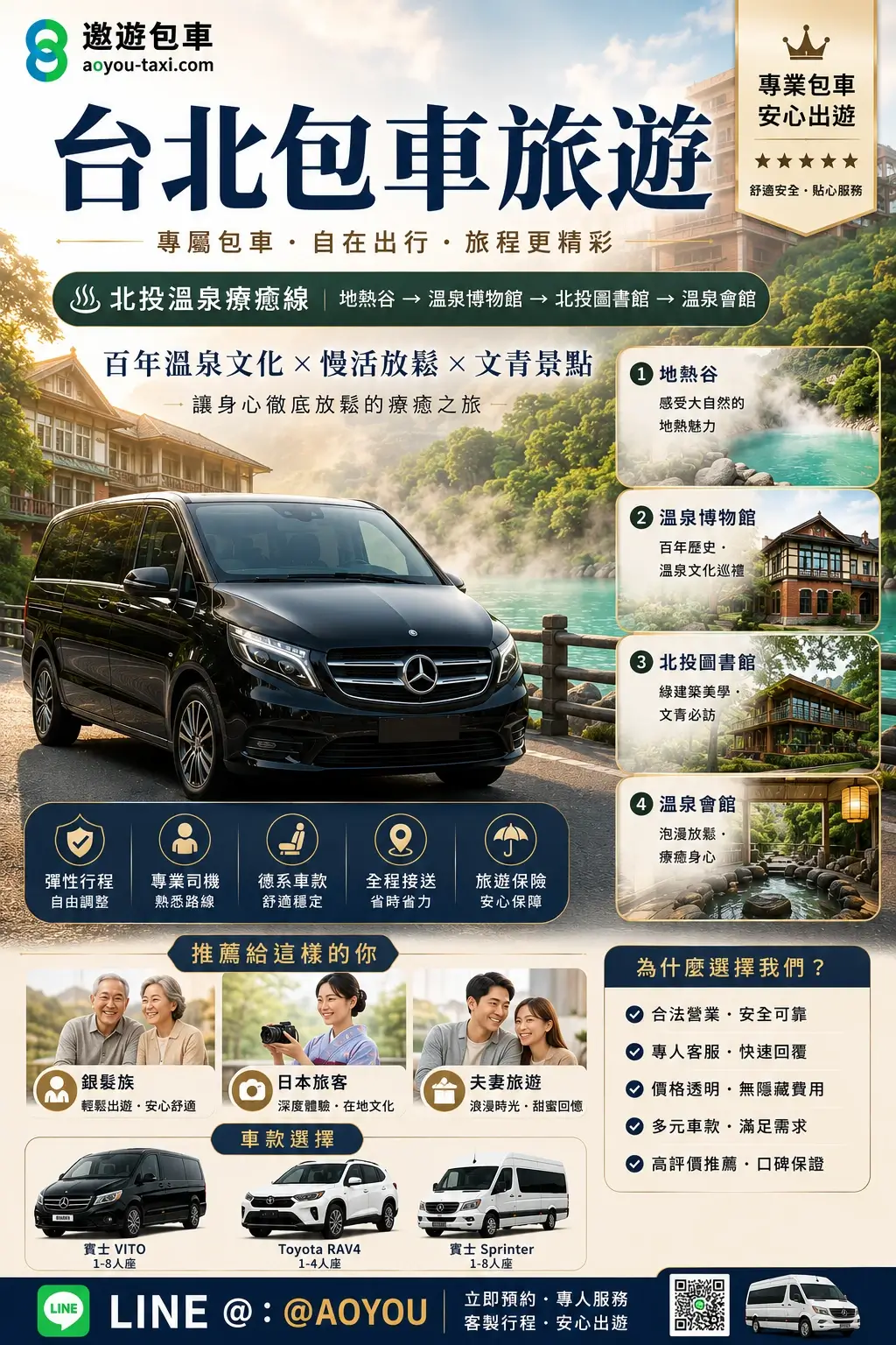 台北包車旅遊_北投溫泉療癒線