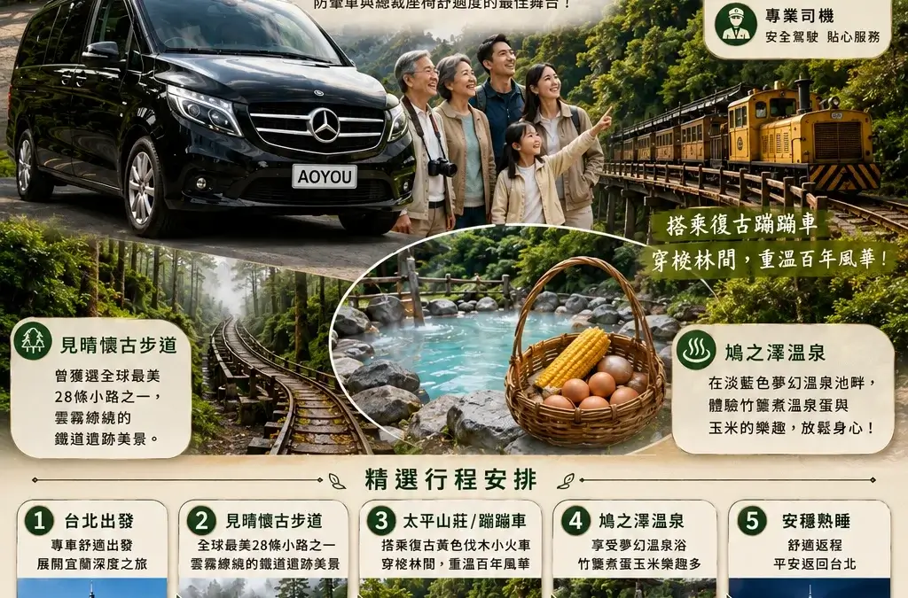 遨遊包車-宜蘭旅遊包車_太平山鳩之澤溫泉之旅