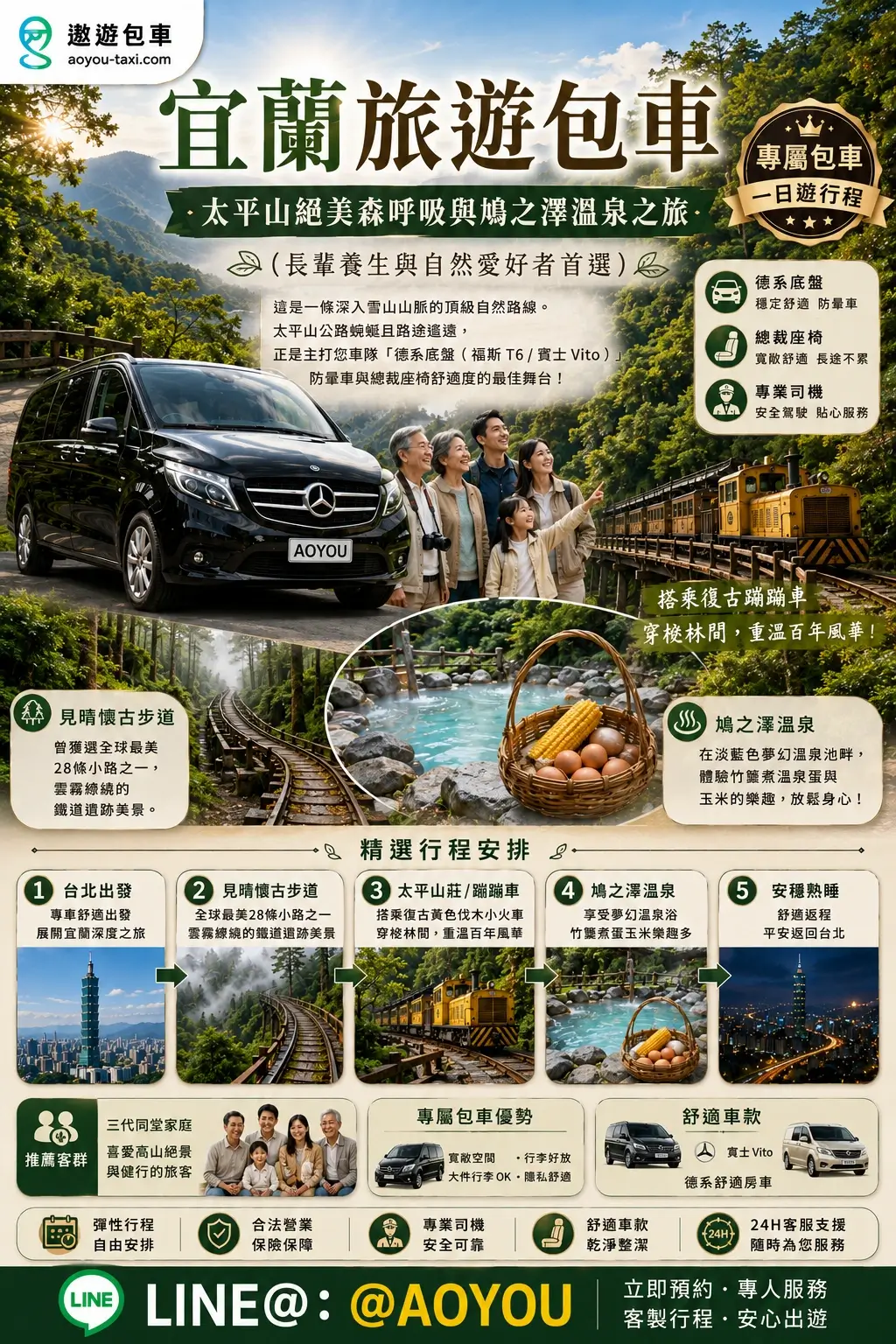 遨遊包車-宜蘭旅遊包車_太平山鳩之澤溫泉之旅