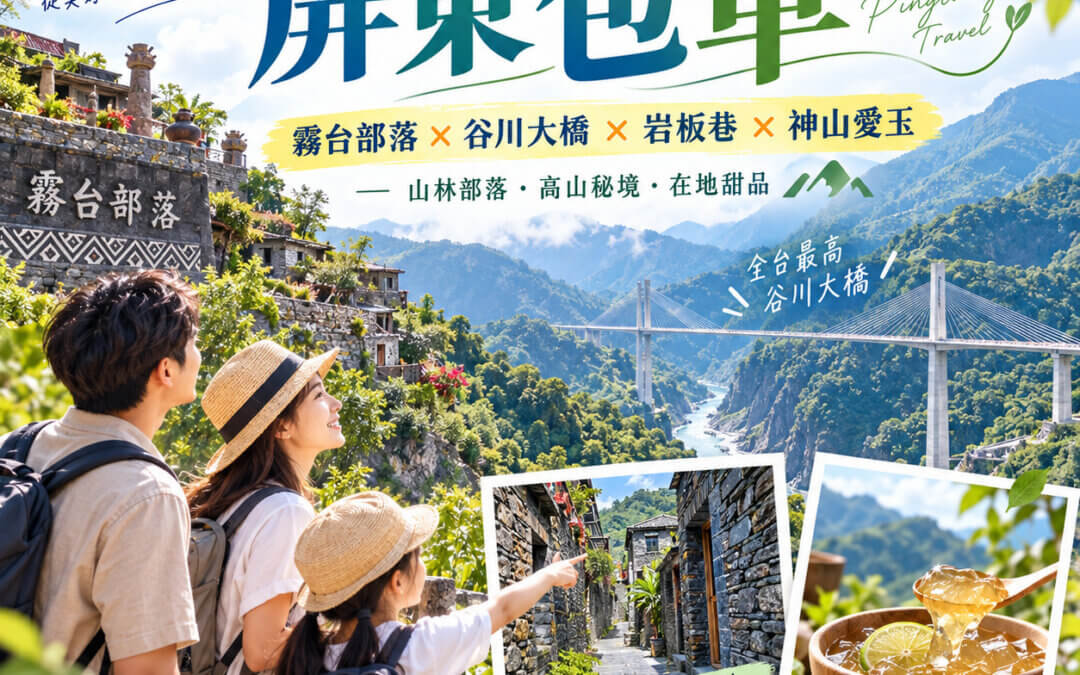 屏東包車推薦！霧台部落谷川大橋、岩板巷與神山愛玉一日遊