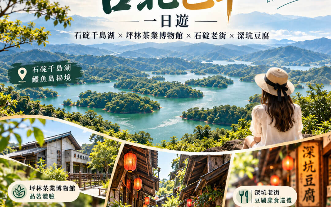 台北包車一日遊推薦｜石碇千島湖鱷魚島秘境、坪林茶業博物館品茗、石碇老街百年不見天街與深坑豆腐美食巡禮